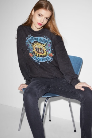C&A Clockhouse With Recycled Katoenen Sublime Sweatshirts Dames Donkergrijs | 4723OJFCW