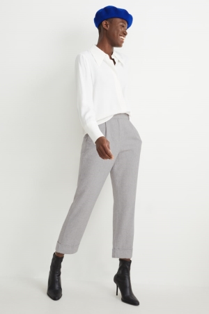 C&A Cloth High Taille Brede Leg Broek Dames Lichtgrijs | 7312CAQKM