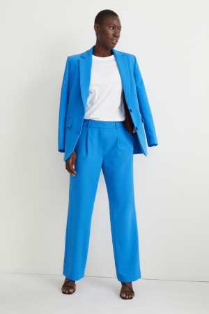 C&A Cloth High Taille Rechtdoor Fit Broek Dames Blauw | 5639WJAON