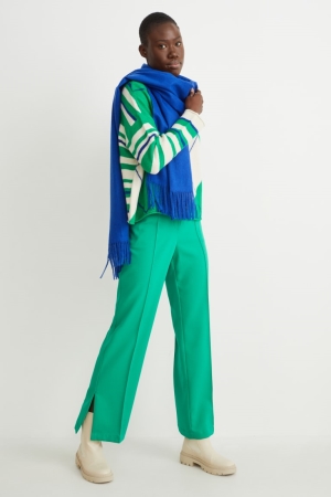 C&A Cloth High Taille Rechtdoor Fit Recycled Broek Dames Groen | 7186XIBDE
