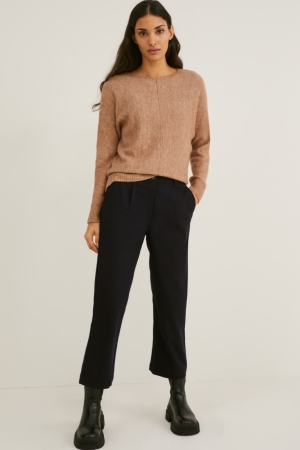C&A Cloth High Taille Regular Fit Recycled Broek Dames Zwart | 9710NIYVT