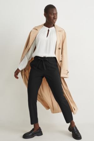 C&A Cloth High Taille Regular Fit With Lenzing™ Ecovero™ Broek Dames Zwart | 3612QOWPH