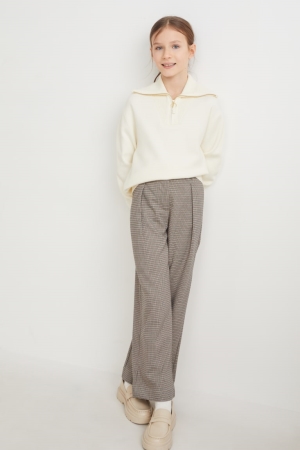 C&A Cloth Lenzing™ Ecovero™ Check Broek Meisjes Zwart Beige | 0347DAQMI