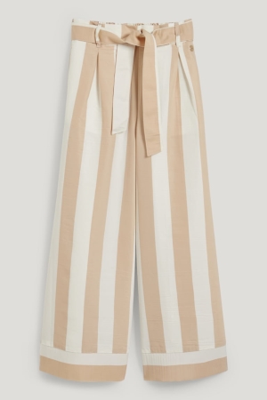 C&A Cloth With Lenzing™ Ecovero™ Gestreept Broek Meisjes Beige | 3768QDPXC