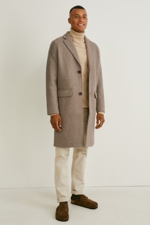 C&A Coat Jassen Heren Grijs Bruin | 0837KBHPJ