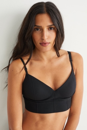 C&A Crop Gewatteerd Seamless- Lycra® Ondergoed Dames Zwart | 7169DPLAS