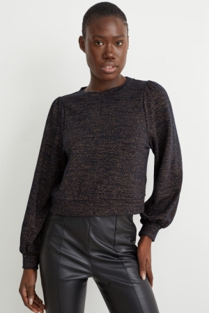 C&A Cropped T-shirts Dames Donkerblauw | 9672SOHUY