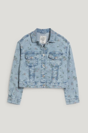 C&A Denim Floral Jassen Meisjes Blauw Lichtblauw | 5014ZXFHG