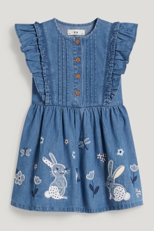 C&A Denim Jurken Meisjes Blauw | 8695AITOZ