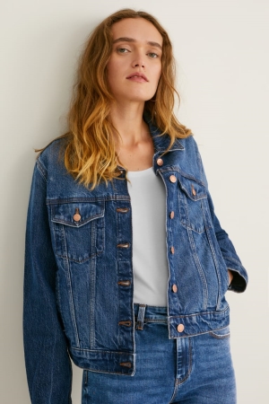 C&A Denim Lycra® Recycled Jassen Dames Blauw | 5297GTWBM