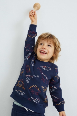 C&A Dinosaur Set And Joggers 2 Piece Sweatshirts Meisjes Donkerblauw | 9502WPFTM