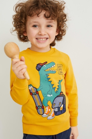 C&A Dinosaur Sweatshirts Meisjes Geel | 6897TDXZE