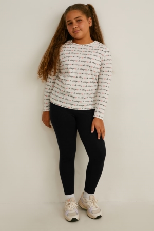 C&A Extended Sizes Multipack Of 3 Leggings Broek Meisjes Zwart | 6905EPDKA