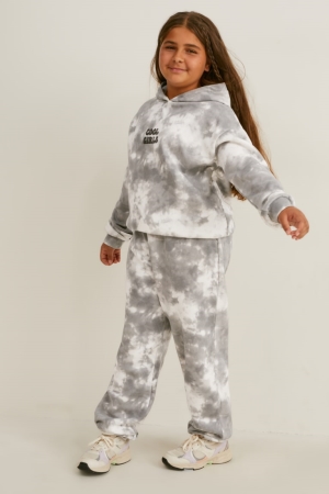 C&A Extended Sizes Set And Joggers 2 Piece Hoodie Meisjes Wit Grijs | 3986CEBYU