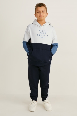 C&A Extended Sizes Set And Joggers 2 Piece Hoodie Meisjes Donkerblauw | 9862ZWAQM