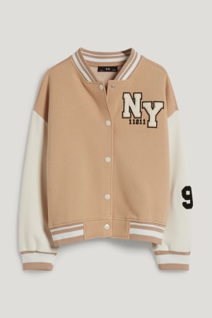 C&A Extended Sizes Zip-through Sweatshirts Meisjes Beige | 5167OLYXA