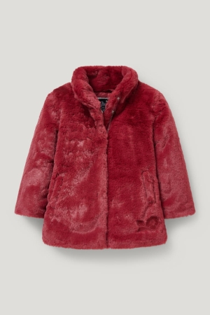 C&A Faux Fur Jassen Meisjes Bordeaux | 7645FVNST