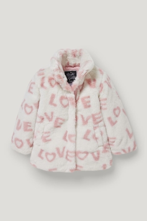 C&A Faux Fur Jassen Meisjes Wit | 4927GBHLP