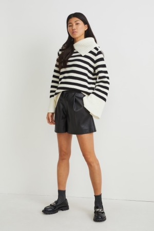 C&A Faux Leren Broek Dames Zwart | 1038SYNFJ