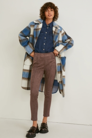 C&A Faux Suede Broek Dames Grijs Bruin | 8752UYMXI