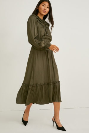 C&A Fit & Flare Recycled Jurken Dames Donkergroen | 4192SBOIZ