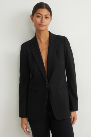 C&A Fitted Lenzing™ Ecovero™ Blazer Dames Zwart | 2146EBICW