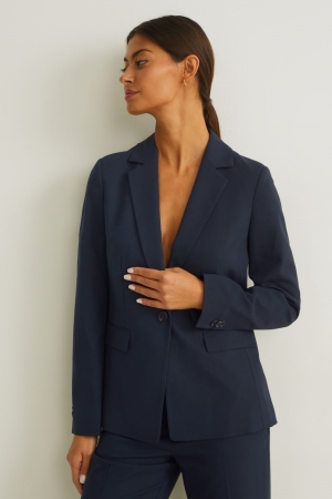 C&A Fitted Recycled Blazer Dames Donkerblauw | 5640GZLVA