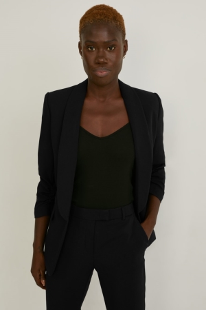 C&A Fitted Recycled Blazer Dames Zwart | 7312IAUBO