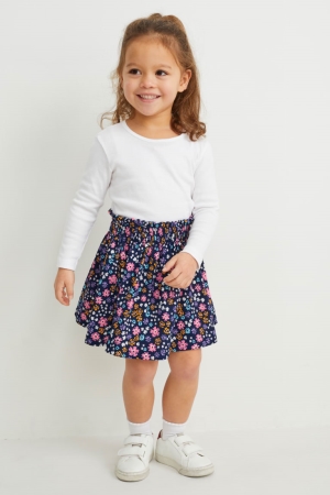 C&A Floral Rokken Meisjes Donkerblauw | 2738DPCWX