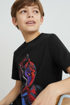 C&A Fortnite Sleeve T-shirts Jongens Zwart | 0628PLXMS