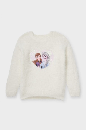 C&A Frozen Shiny Jumpers Meisjes Wit | 4053JHTPX