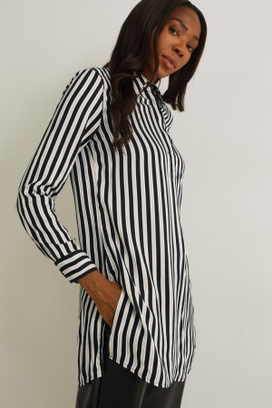 C&A Gestreept Blouse Dames Zwart Wit | 2639VZJAK