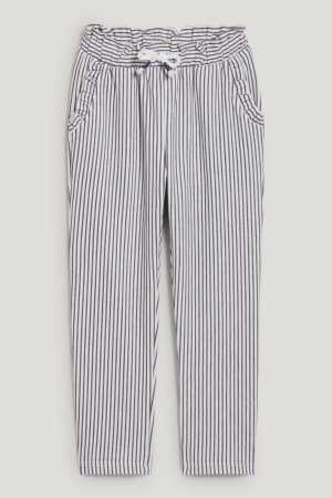 C&A Gestreept Broek Meisjes Wit | 5678ZWPJG