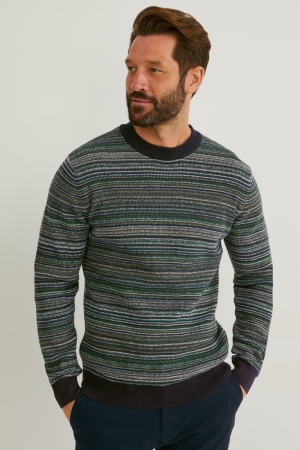 C&A Gestreept Jumpers Heren Groen | 1370BYKAV