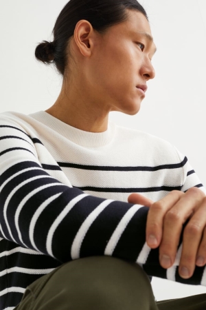 C&A Gestreept Jumpers Heren Wit Zwart | 2065YRIAF