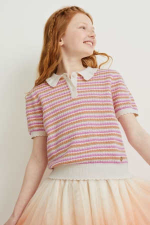 C&A Gestreept Jumpers Meisjes Roze | 0123KQDVH