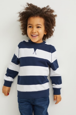 C&A Gestreept Sweatshirts Meisjes Donkerblauw | 2834KXHSG