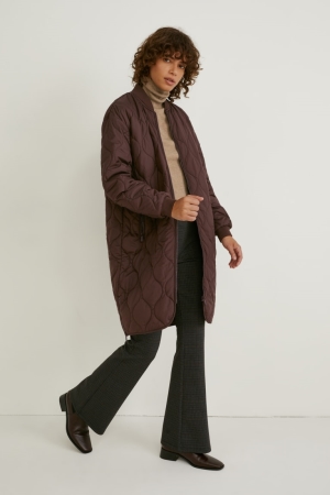 C&A Gewatteerd Bionic-finish®eco Recycled Jassen Dames Donkerbruin | 2694YEXDV
