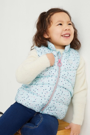 C&A Gewatteerd Gilet Polka Dot Jassen Meisjes Lichtblauw | 4598ECNFQ