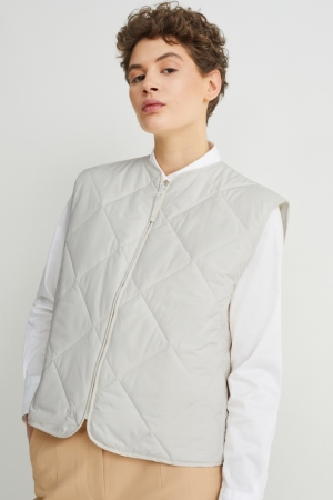 C&A Gewatteerd Gilet With Recycled Polyester Jassen Dames Wit | 0238SHEIV