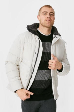 C&A Gewatteerd Jassen Heren Wit | 5618LHWKI