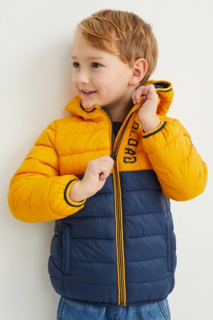 C&A Gewatteerd With Hood Recycled Jassen Meisjes Geel | 7293RSEGT