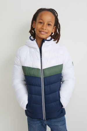 C&A Gewatteerd With Hood Recycled Jassen Meisjes Wit | 7941TKNJM