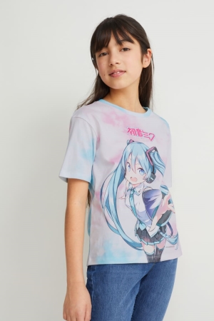 C&A Hatsune Miku Sleeve T-shirts Meisjes Lichtpaars | 8034RUFIE