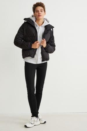 C&A High Taille Mager Fit 4 Way Stretch Broek Dames Zwart | 6781RSDEN
