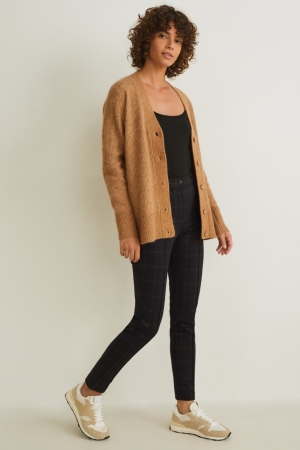 C&A High Taille Mager Fit Check Broek Dames Zwart | 0138ECTSA