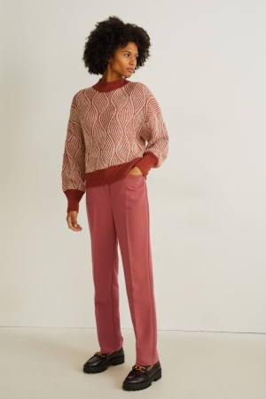 C&A High Taille Rechtdoor Fit Recycled Broek Dames Rood | 9254OASWC