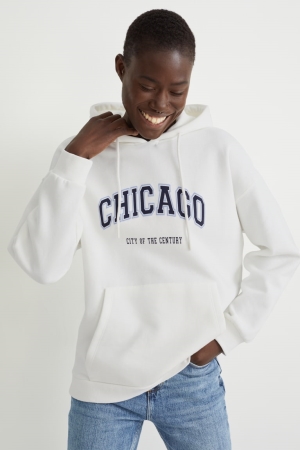 C&A Hoodie Dames Wit | 7160NUEXR