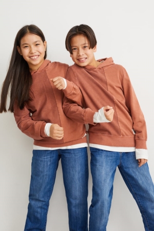 C&A Hoodie Meisjes Donkeroranje | 5349PDTXY