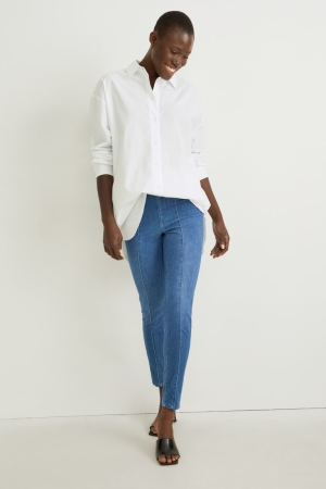 C&A Jegging High Taille Mager Fit 4 Wway Stretch Jeans Dames Blauw | 2095RPNOQ